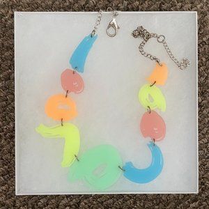 Tatty Devine Neon Strokes Acrylic Necklace